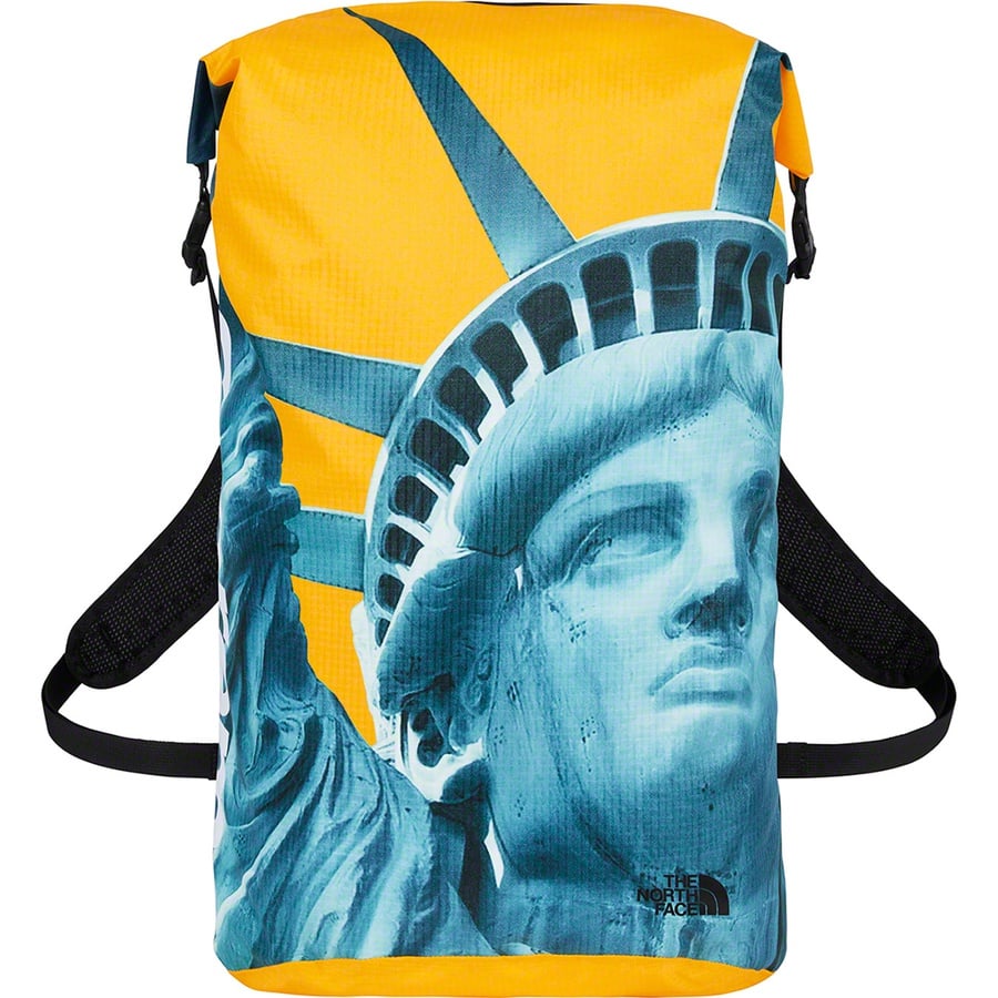 Details on Supreme The North Face Statue of Liberty Waterproof Backpack Yellow from fall winter
                                                    2019 (Price is $168)