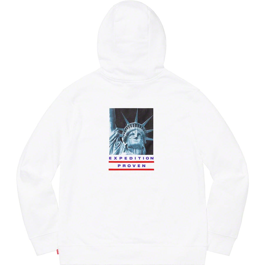 Details on Supreme The North Face Statue of Liberty Hooded Sweatshirt White from fall winter
                                                    2019 (Price is $138)