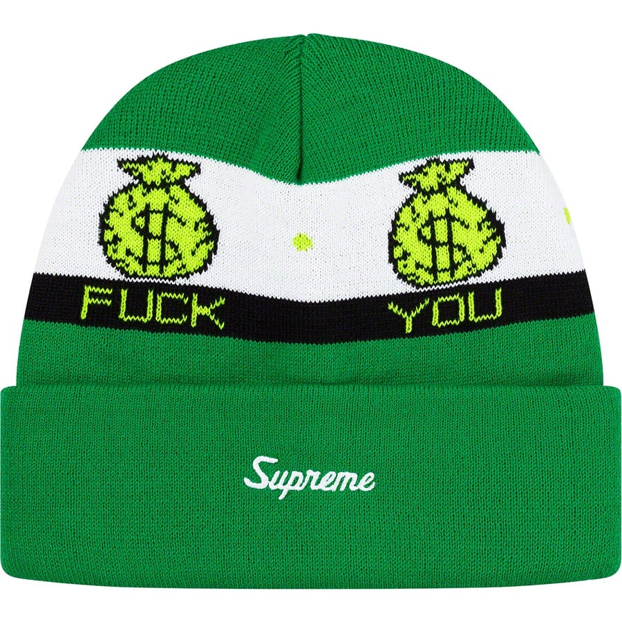 Details on Pay Me Beanie Green from fall winter 2019 (Price is $34)