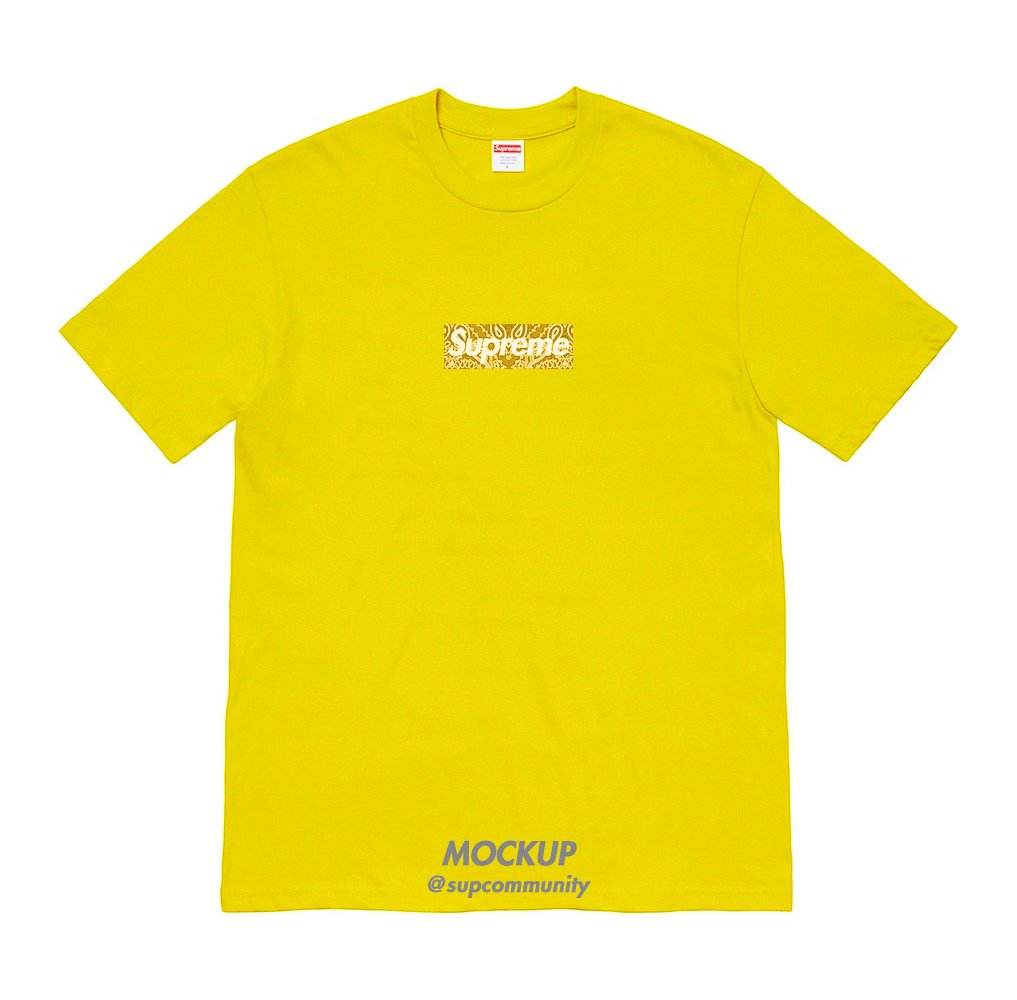 Supreme Bandana Box Logo Tee Black Men's - FW19 - US