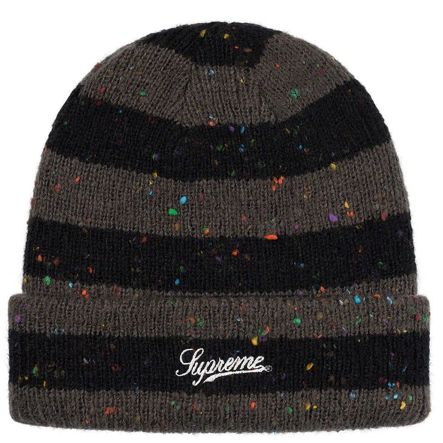 Details on Stripe Speckle Beanie Black from fall winter
                                                    2019 (Price is $36)