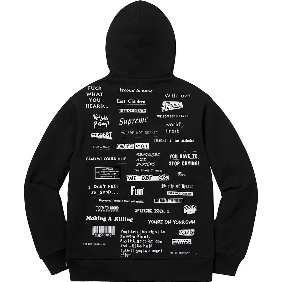 Details on Stop Crying Hooded Sweatshirt Black from fall winter
                                                    2019 (Price is $158)