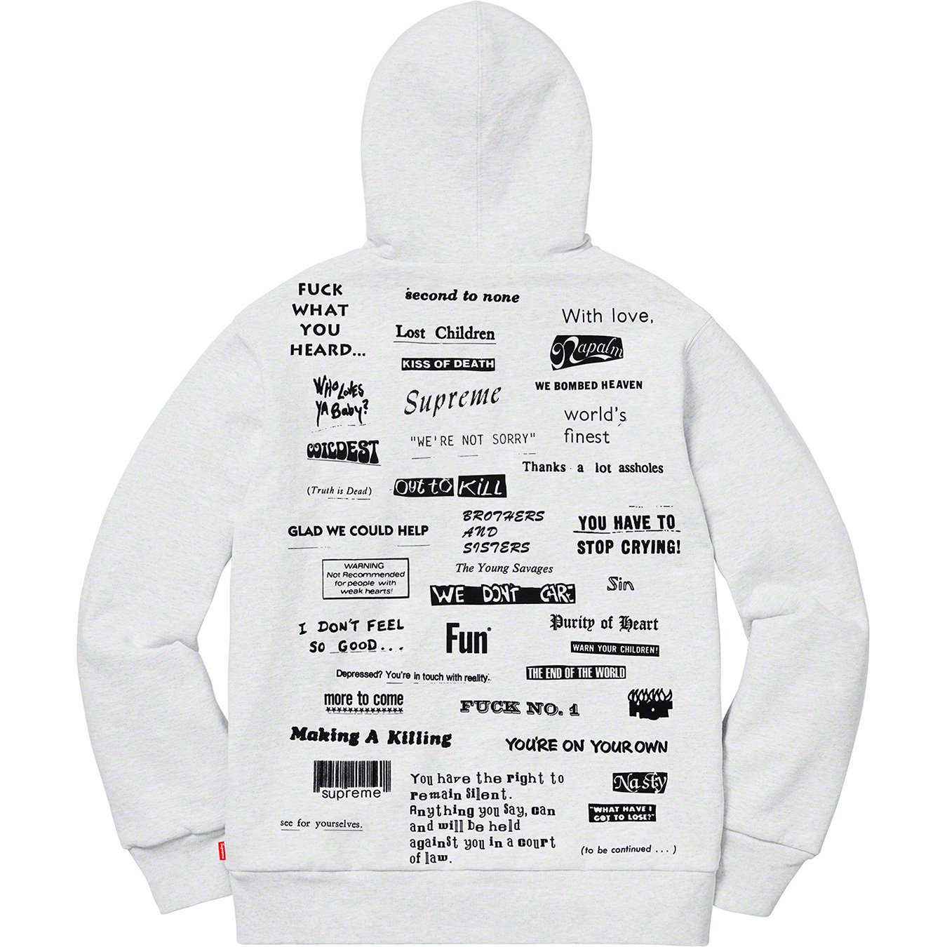 Supreme Stop Crying Hooded Sweatshirt