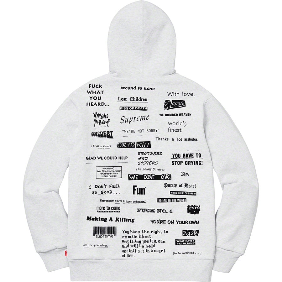 Stop Crying Hooded Sweatshirt - fall winter 2019 - Supreme