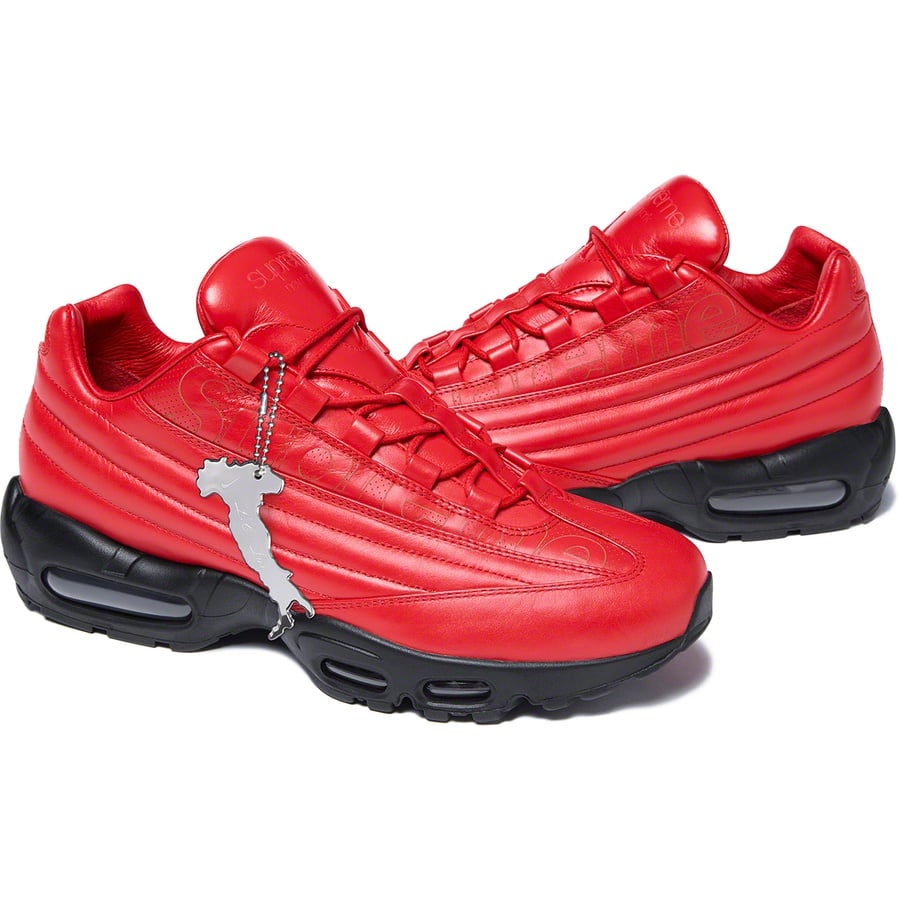 Details on Supreme Nike Air Max 95 LuxMade in Italy Red from fall winter
                                                    2019 (Price is $500)