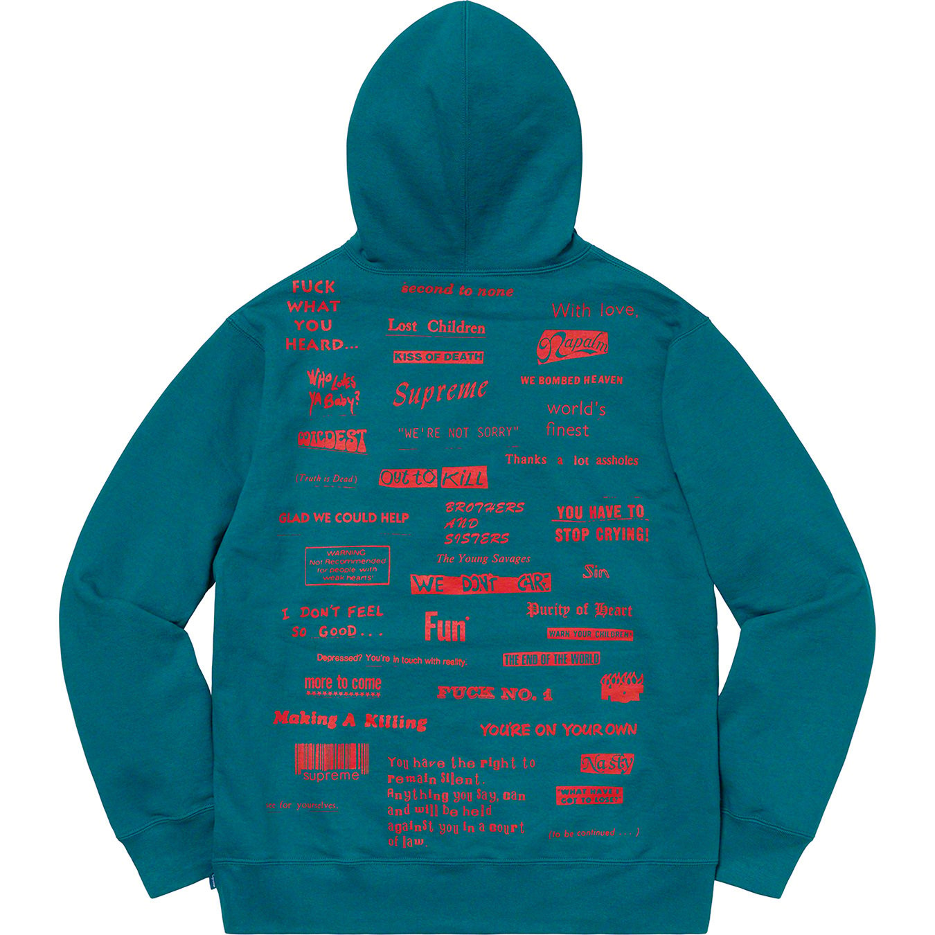 Stop Crying Hooded Sweatshirt - fall winter 2019 - Supreme