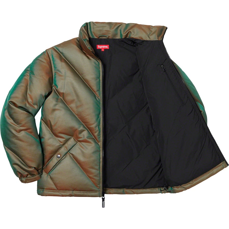 Details on Iridescent Puffy Jacket Green from fall winter 2019 (Price is $348)