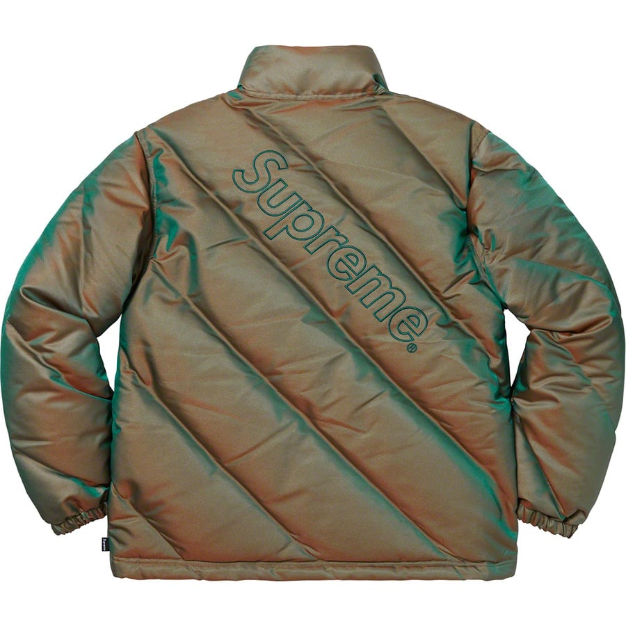 Details on Iridescent Puffy Jacket Green from fall winter 2019 (Price is $348)