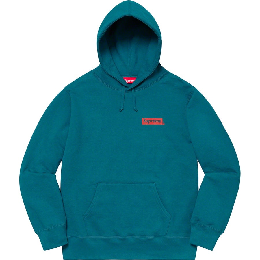 Details on Stop Crying Hooded Sweatshirt Marine Blue from fall winter 2019 (Price is $158)