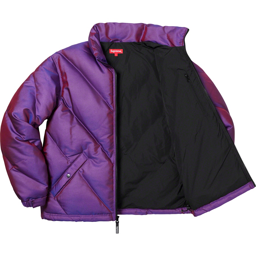 Details on Iridescent Puffy Jacket Purple from fall winter 2019 (Price is $348)