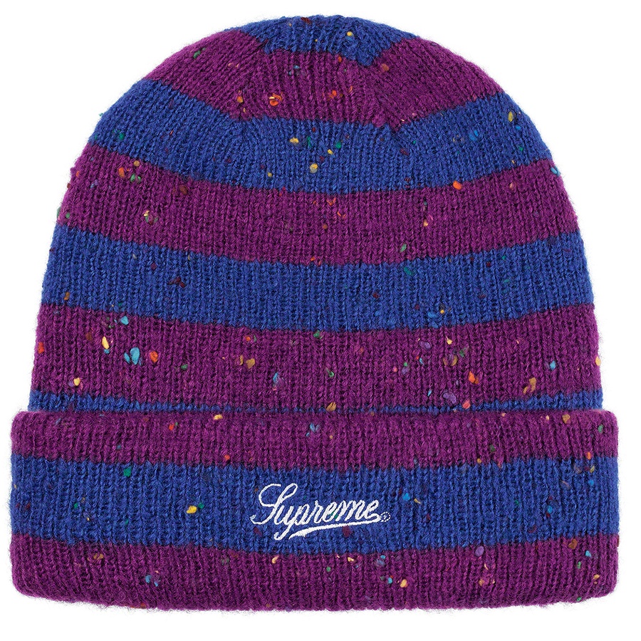 Details on Stripe Speckle Beanie Blue from fall winter
                                                    2019 (Price is $36)
