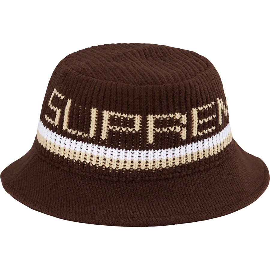 Details on Knit Logo Crusher Brown from fall winter 2019 (Price is $54)
