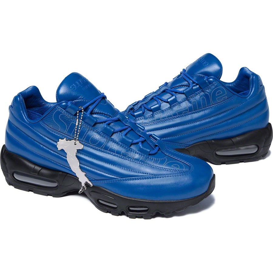 Details on Supreme Nike Air Max 95 LuxMade in Italy Royal from fall winter
                                                    2019 (Price is $500)