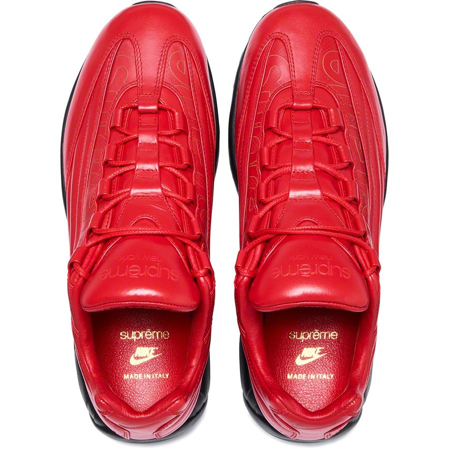 Details on Supreme Nike Air Max 95 LuxMade in Italy Red from fall winter 2019 (Price is $500)