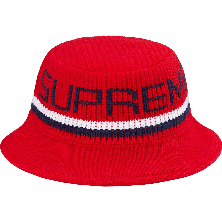 Details on Knit Logo Crusher Red from fall winter 2019 (Price is $54)