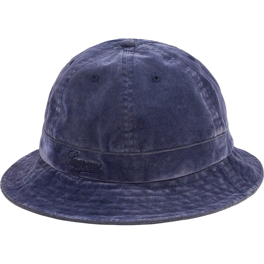 Details on Washed Velvet Bell Hat Navy from fall winter 2019 (Price is $58)