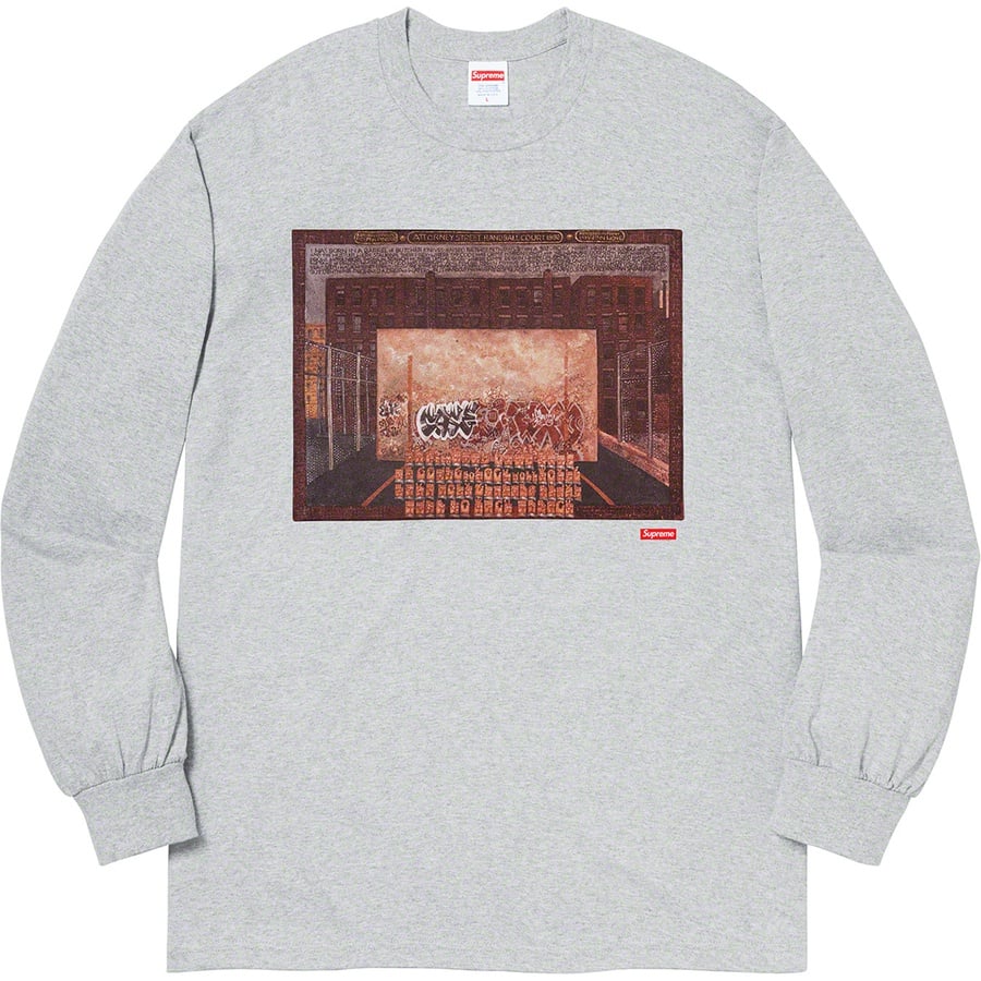 Details on Martin Wong Supreme Attorney Street L S Tee Heather Grey from fall winter
                                                    2019 (Price is $58)