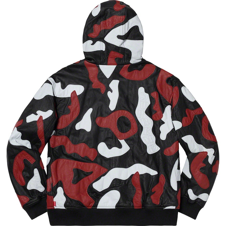 Details on Camo Leather Hooded Jacket Red Camo from fall winter
                                                    2019 (Price is $698)