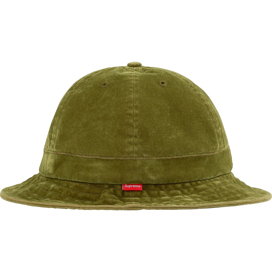 Details on Washed Velvet Bell Hat Olive from fall winter 2019 (Price is $58)