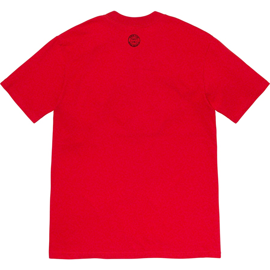 Details on Martin Wong Supreme Iglesia Pentecostal Tee Red from fall winter 2019 (Price is $48)