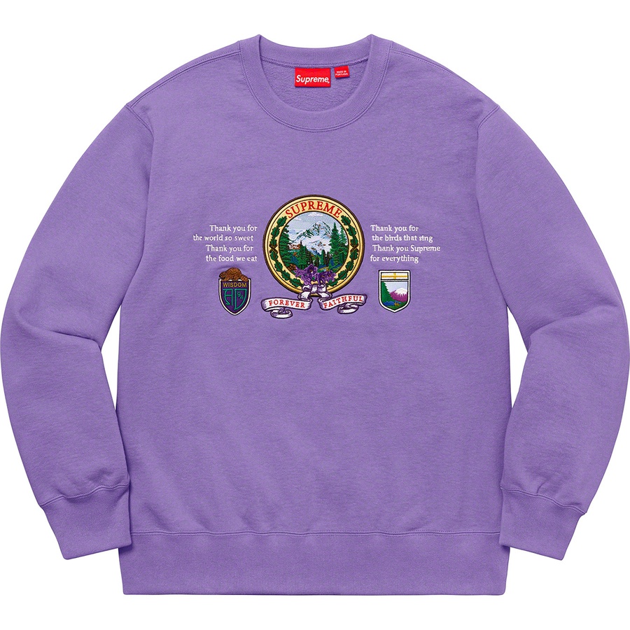 Details on Mountain Crewneck Light Violet from fall winter 2019 (Price is $158)