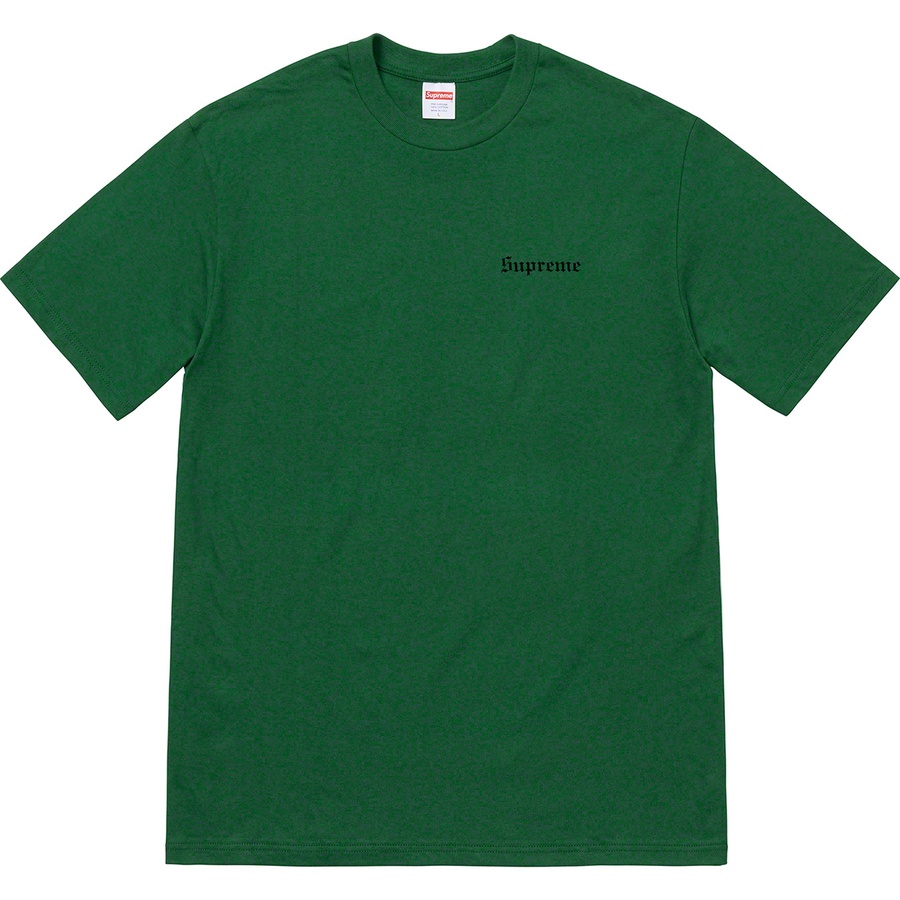 Details on Martin Wong Supreme Big Heat Tee Dark Green from fall winter
                                                    2019 (Price is $48)