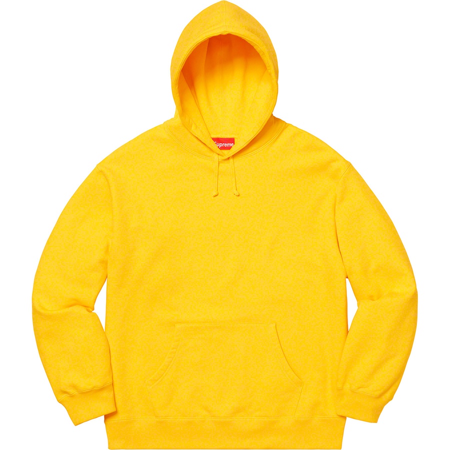 Details on Rhinestone Script Hooded Sweatshirt Yellow from fall winter 2019 (Price is $158)