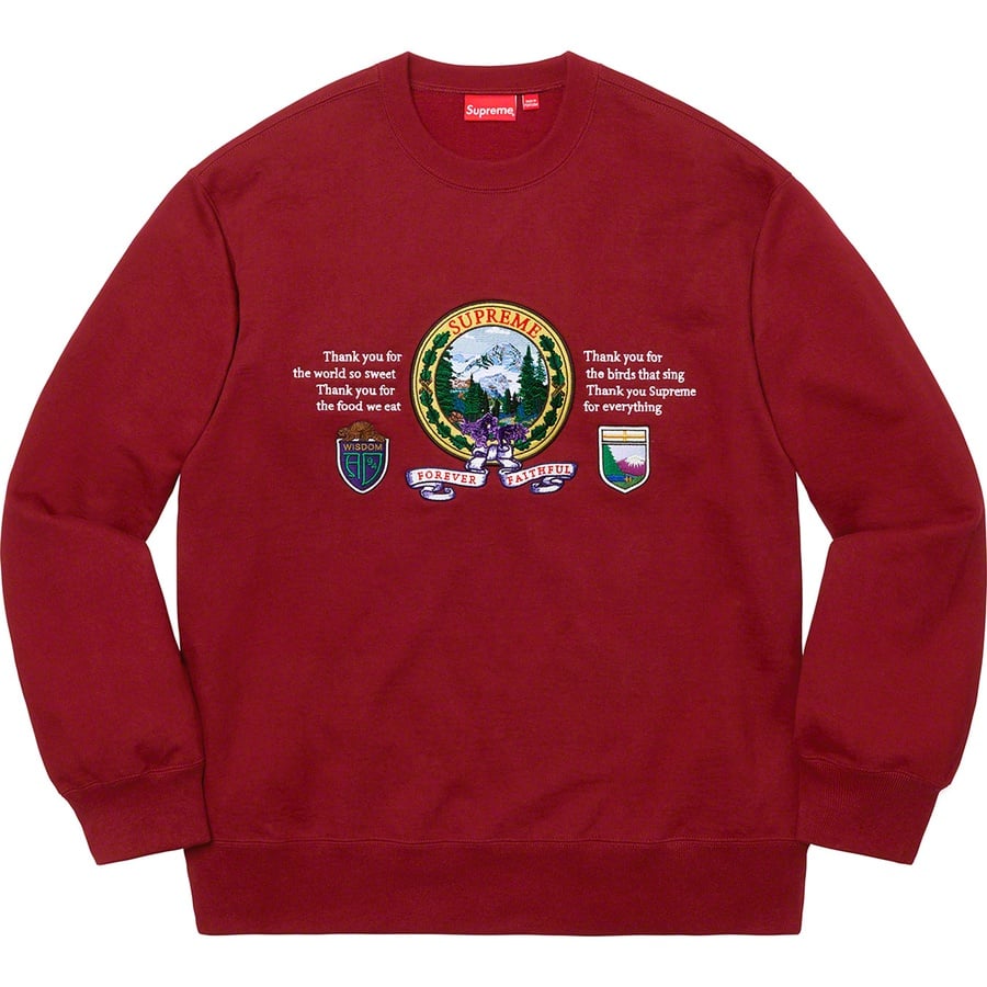 Details on Mountain Crewneck Cardinal from fall winter 2019 (Price is $158)