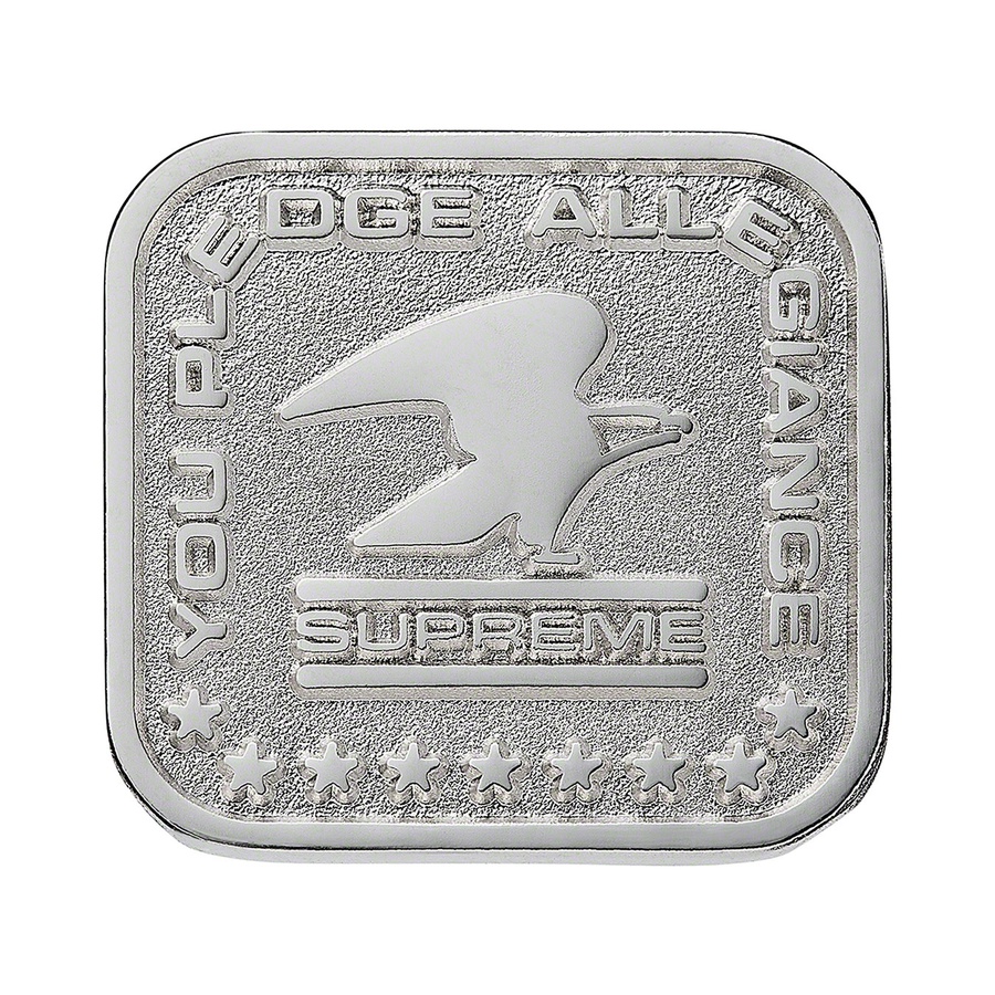 Details on Pledge Allegiance Pin Silver from fall winter
                                                    2019 (Price is $8)