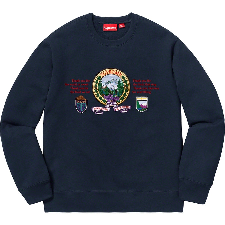 Details on Mountain Crewneck Navy from fall winter
                                                    2019 (Price is $158)