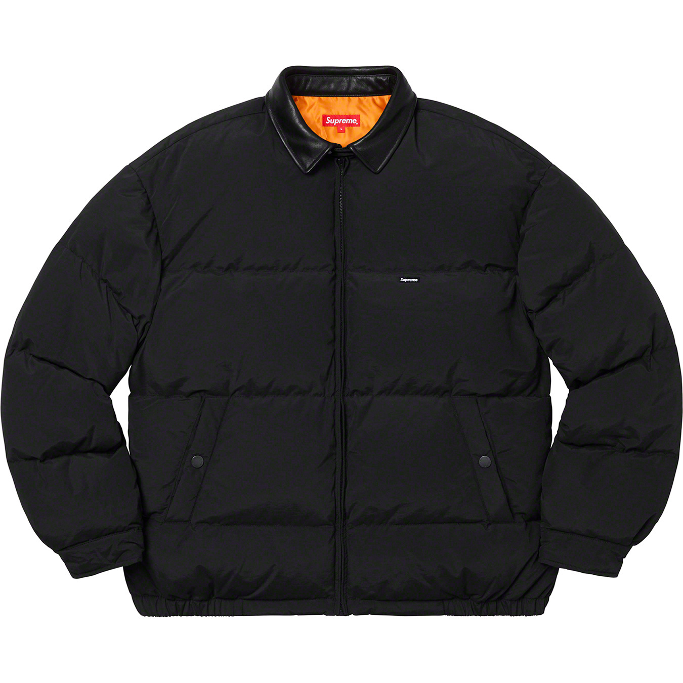 Leather Collar Puffy Jacket - Supreme Community