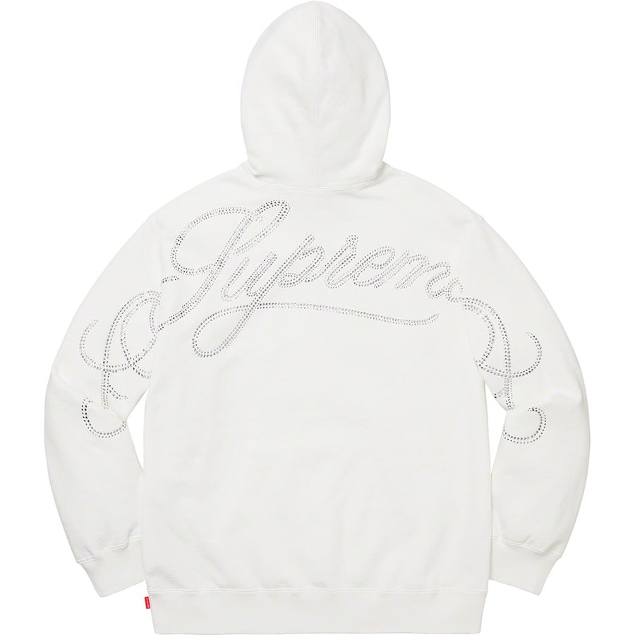 Details on Rhinestone Script Hooded Sweatshirt White from fall winter
                                                    2019 (Price is $158)