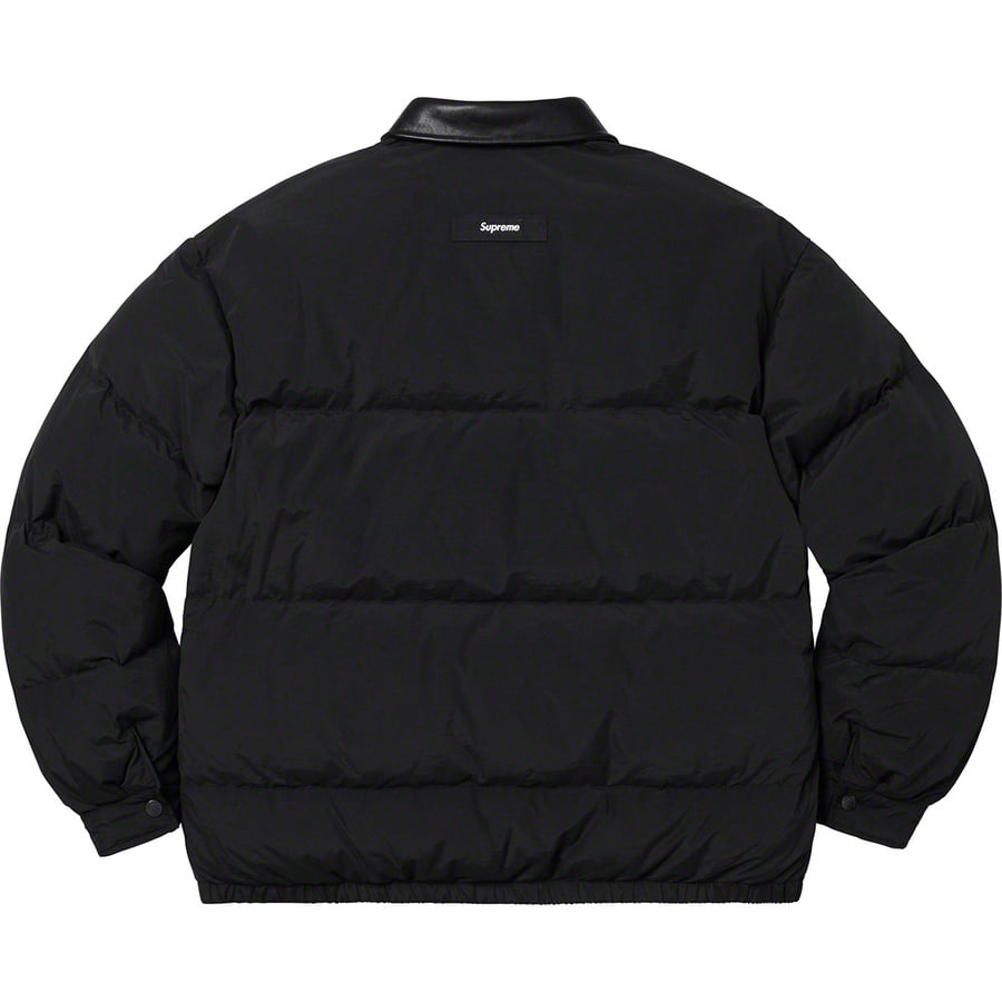 Details on Leather Collar Puffy Jacket Black from fall winter 2019 (Price is $268)