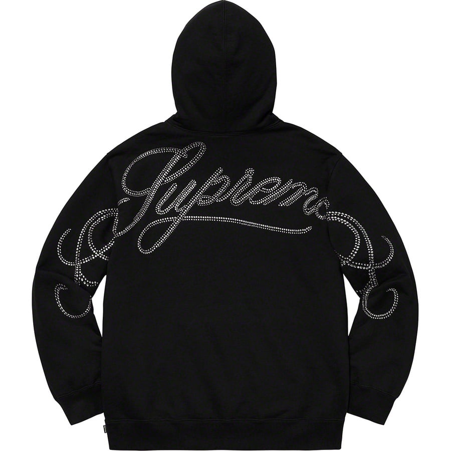 Details on Rhinestone Script Hooded Sweatshirt Black from fall winter
                                                    2019 (Price is $158)