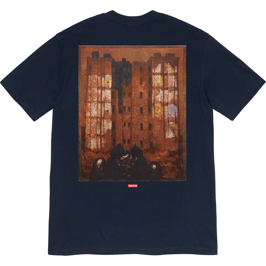 Details on Martin Wong Supreme Big Heat Tee Navy from fall winter
                                                    2019 (Price is $48)
