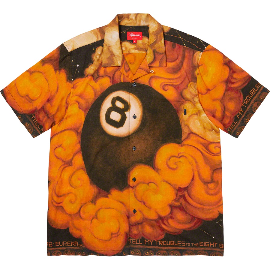 Details on Martin Wong Supreme 8-Ball Rayon S S Shirt Multicolor from fall winter 2019 (Price is $158)