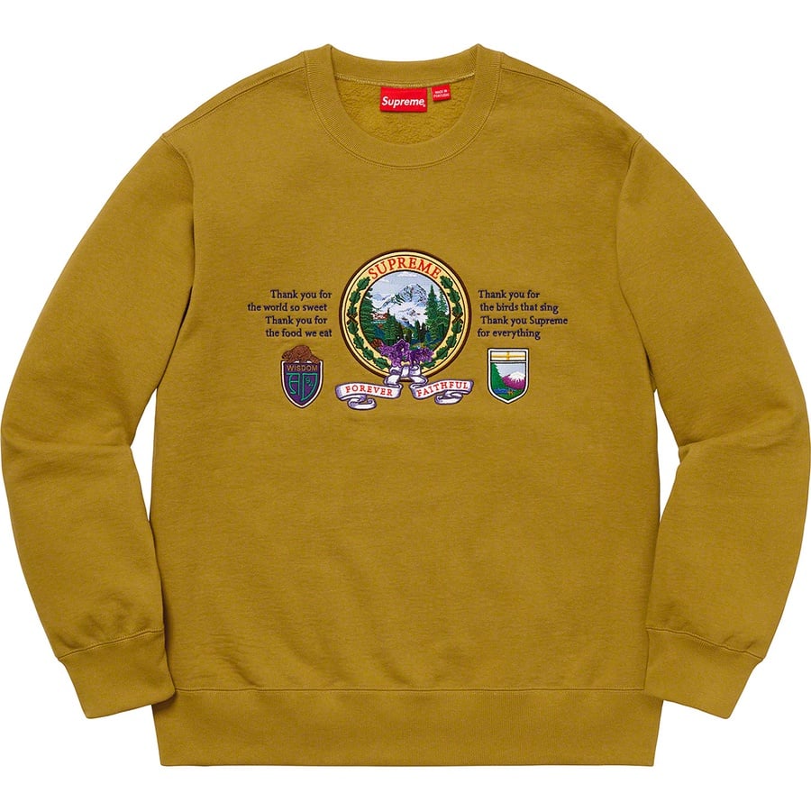 Details on Mountain Crewneck Dark Mustard from fall winter
                                                    2019 (Price is $158)