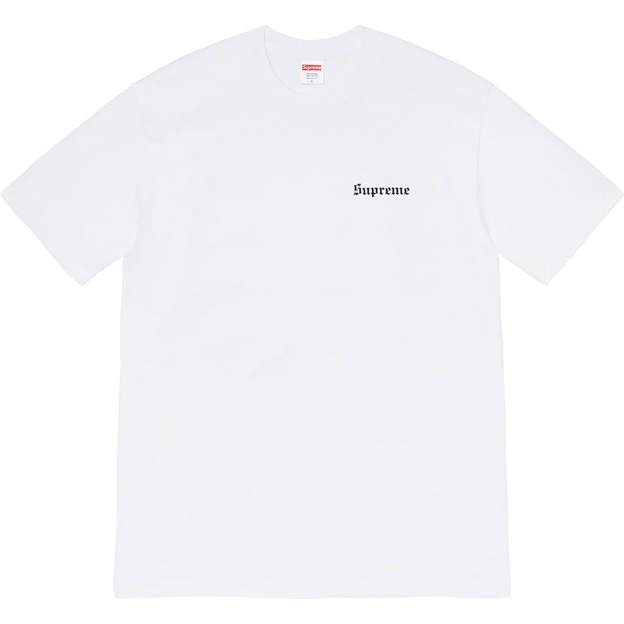 Details on Martin Wong Supreme Big Heat Tee White from fall winter
                                                    2019 (Price is $48)