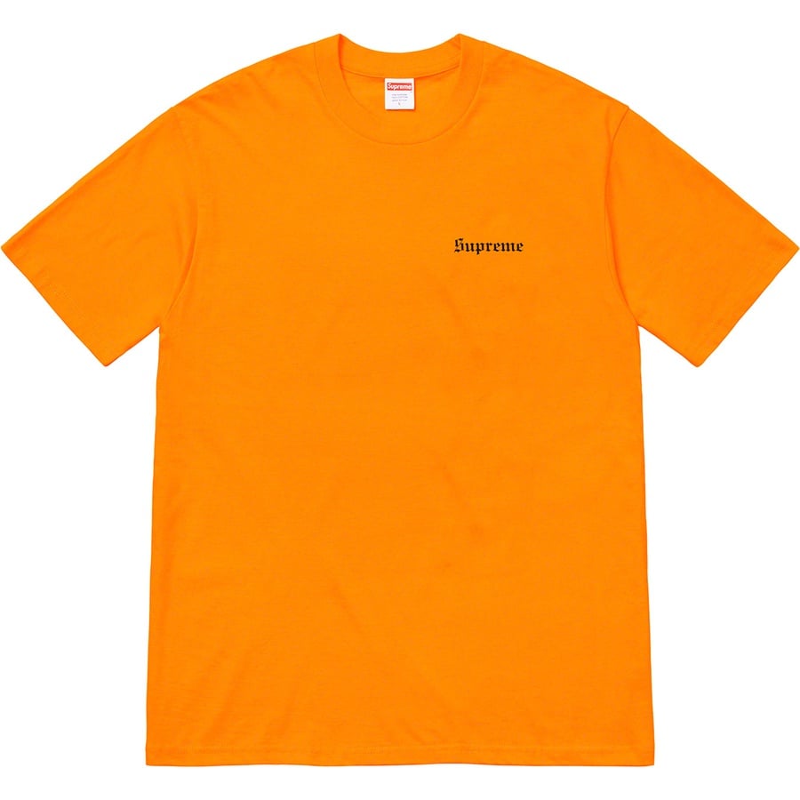Details on Martin Wong Supreme Big Heat Tee Bright Orange from fall winter
                                                    2019 (Price is $48)