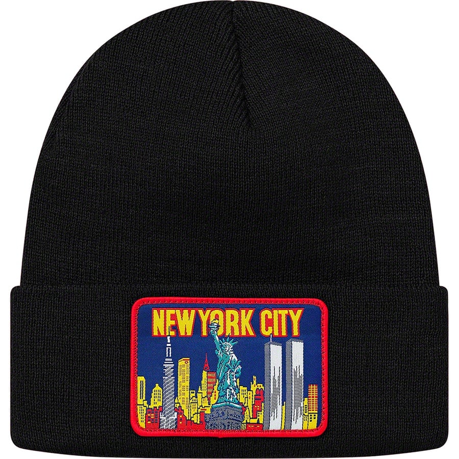 Details on NY Patch Beanie Black from fall winter
                                                    2019 (Price is $36)