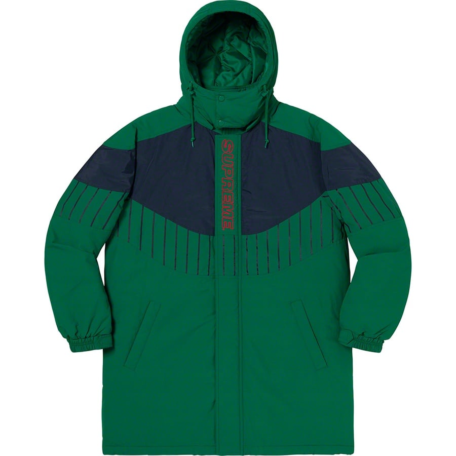 Details on Pinstripe Panel Sports Parka Green from fall winter
                                                    2019 (Price is $238)