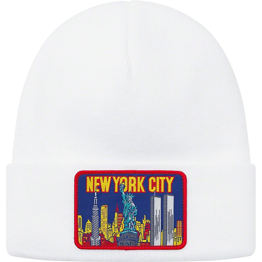 Details on NY Patch Beanie White from fall winter
                                                    2019 (Price is $36)