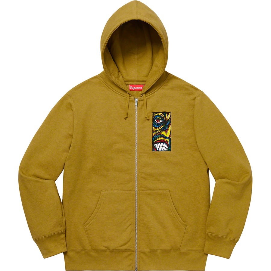 Details on Disturbed Zip Up Hooded Sweatshirt Dark Mustard from fall winter
                                                    2019 (Price is $168)