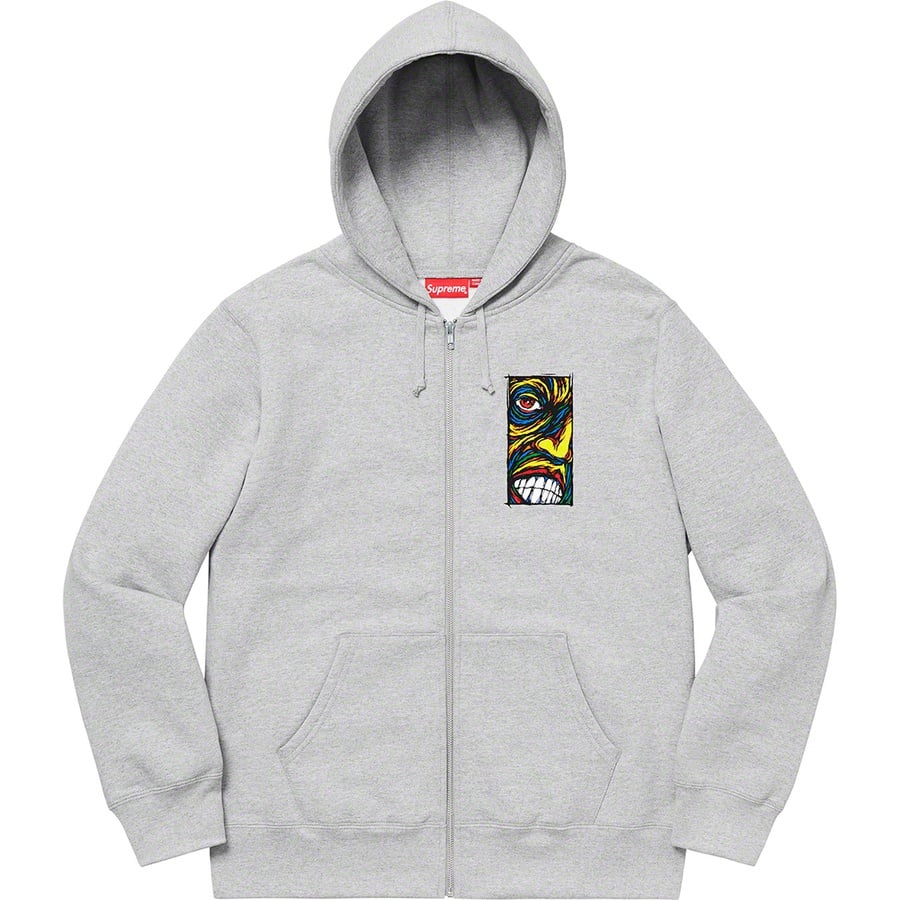 Details on Disturbed Zip Up Hooded Sweatshirt Heather Grey from fall winter
                                                    2019 (Price is $168)