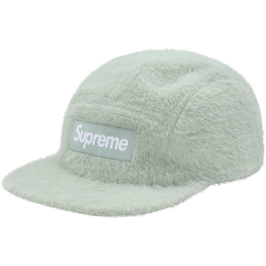 Details on Faux Fur Camp Cap Light Blue from fall winter 2019 (Price is $54)