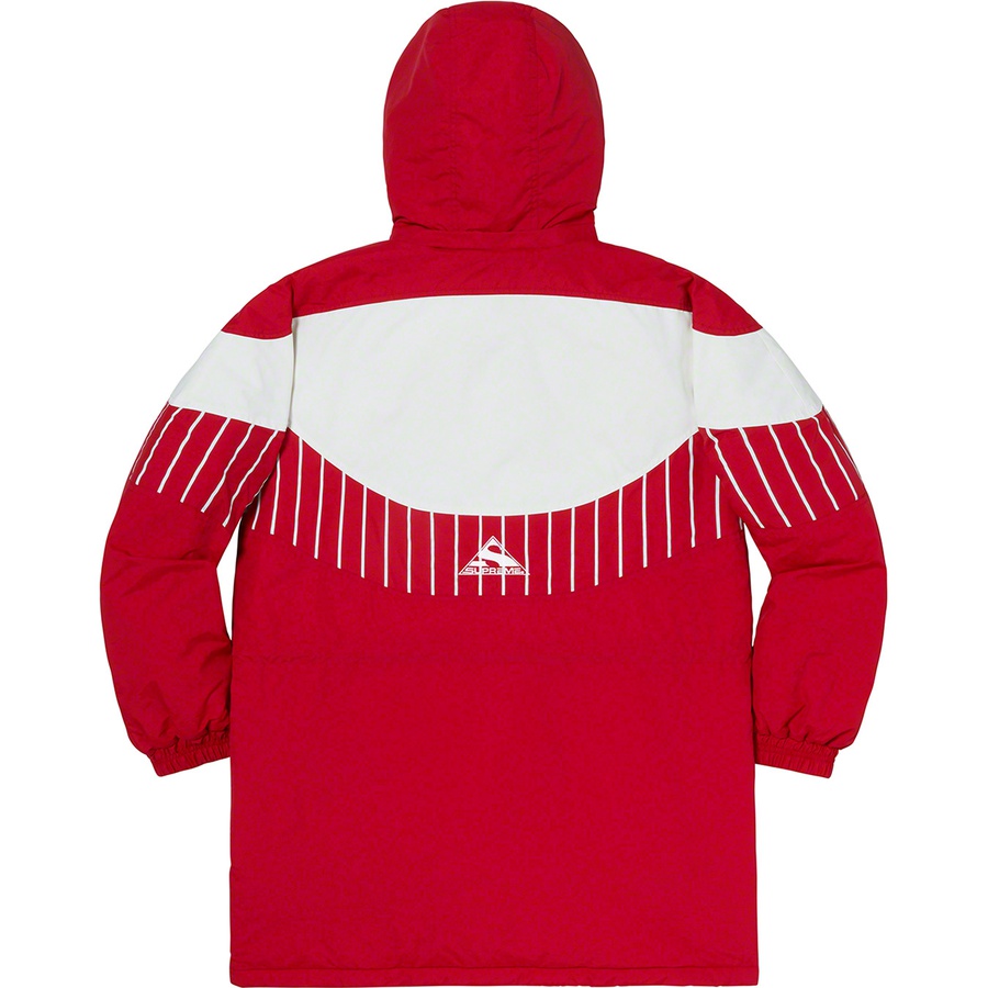 Details on Pinstripe Panel Sports Parka Red from fall winter 2019 (Price is $238)