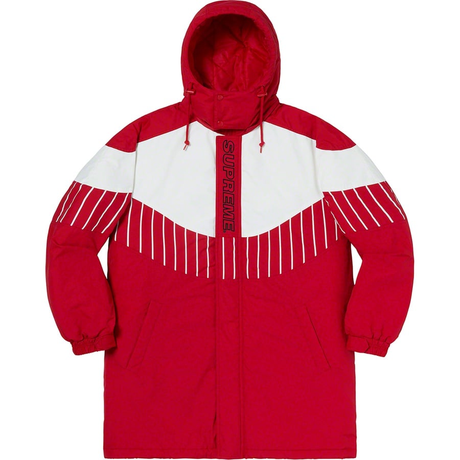 Details on Pinstripe Panel Sports Parka Red from fall winter
                                                    2019 (Price is $238)