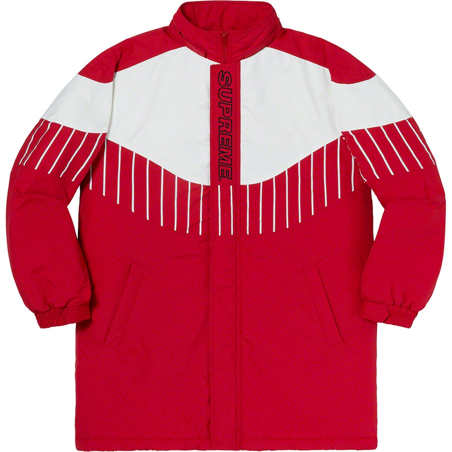 Details on Pinstripe Panel Sports Parka Red from fall winter
                                                    2019 (Price is $238)