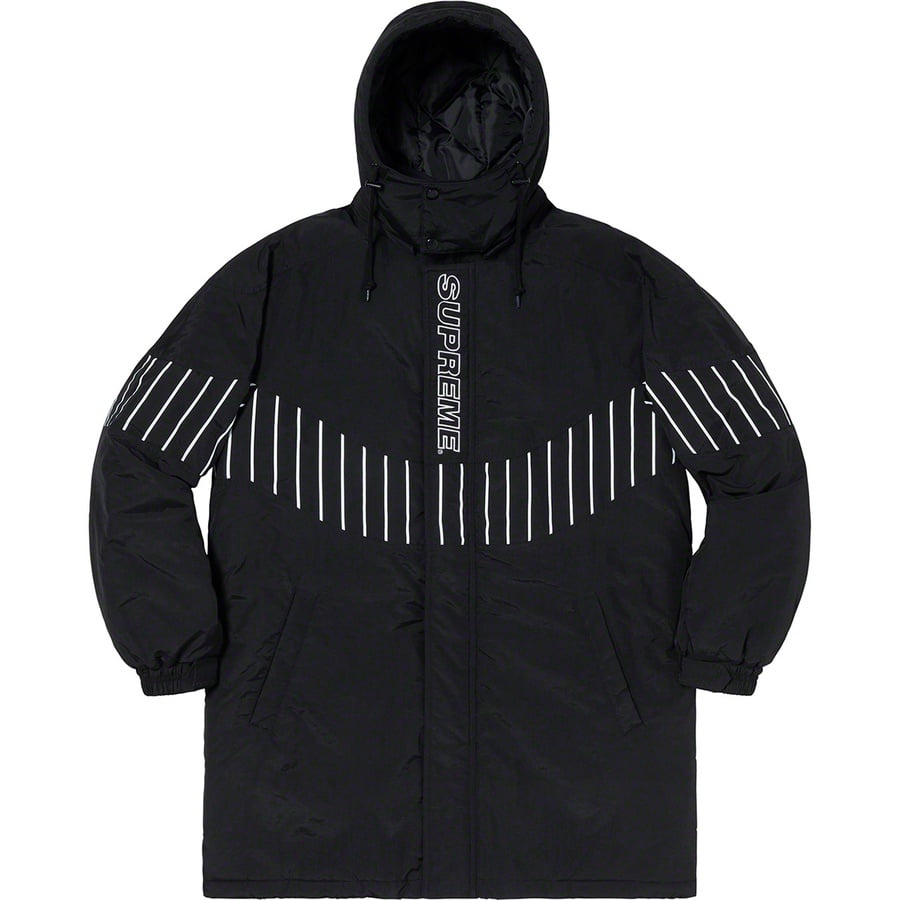 Details on Pinstripe Panel Sports Parka Black from fall winter 2019 (Price is $238)