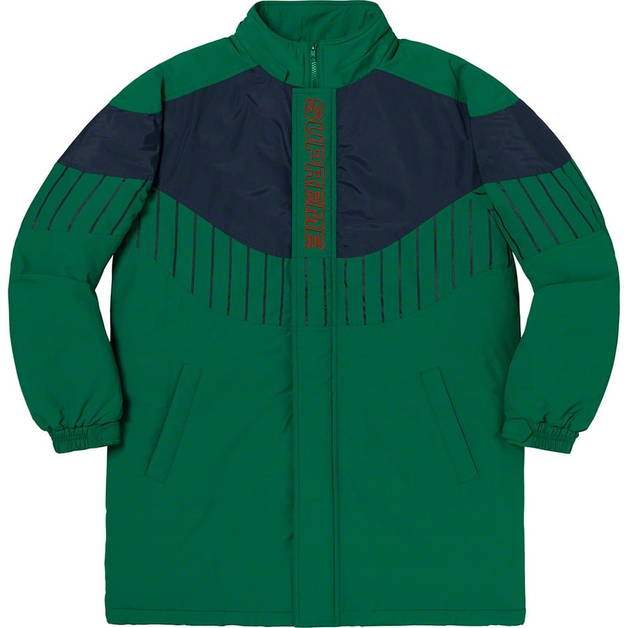 Details on Pinstripe Panel Sports Parka Green from fall winter
                                                    2019 (Price is $238)
